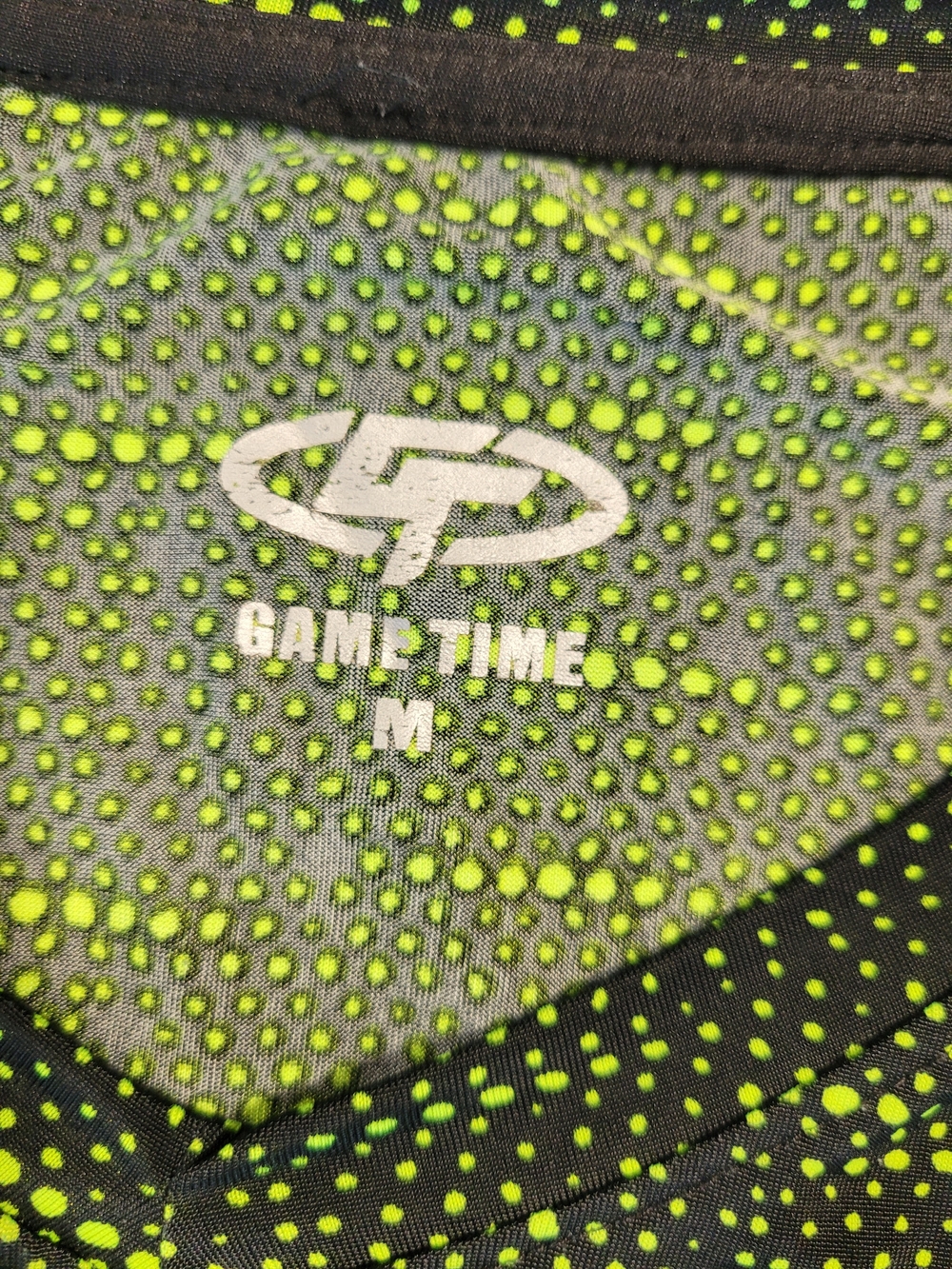 Game Time Women's Short Sleeve V-Neck Top - Black & Neon Green - Picture 2 of 3